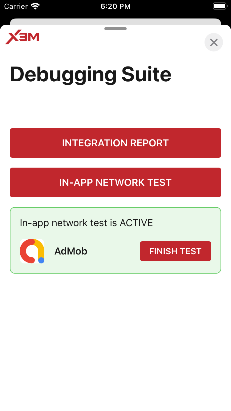 In-App Network Test